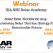 IEA SHC e ISES organizan un webinar sobre los últimos avances en energía solar térmica
