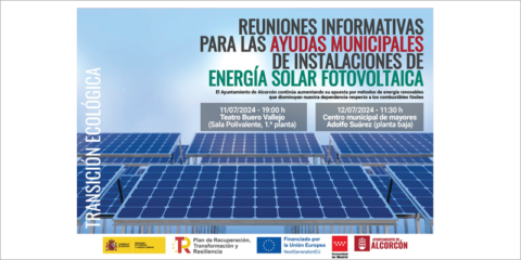 Alcorcón celebra dos reuniones informativas sobre las subvenciones a instalaciones fotovoltaicas