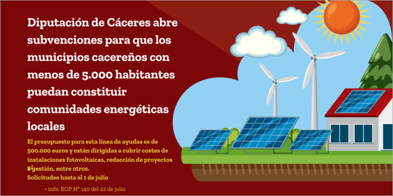 Ayudas a comunidades energéticas en Cáceres.