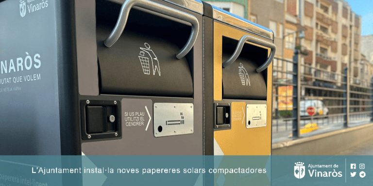 Papeleras solares en Vinaròs.