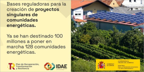 Más de 100 millones adicionales para la integración renovable en comunidades energéticas