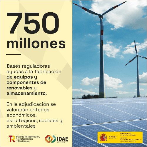 Ayudas a la fabricación de energías renovables.