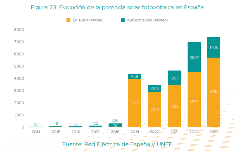 Gráfico del informe anual de UNEF.