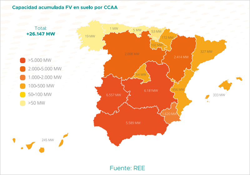 Mapa del informe anual de UNEF.