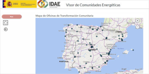 El IDAE lanza un mapa del conjunto de Oficinas de Transformación Comunitaria de España