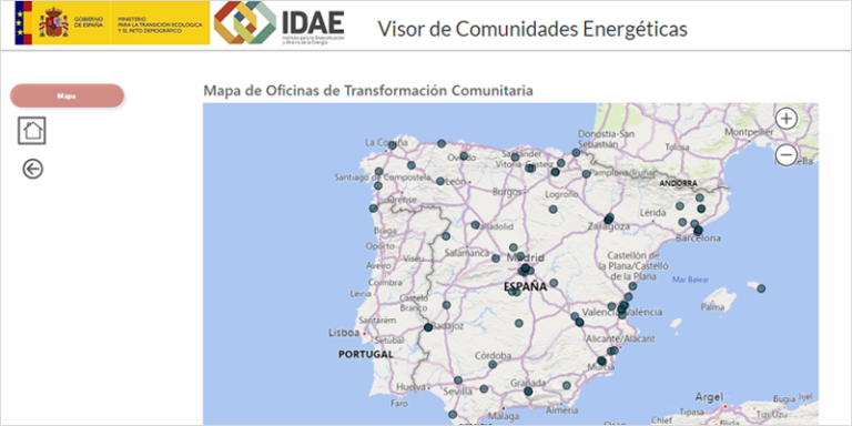 Mapa del IDAE de OTCs.