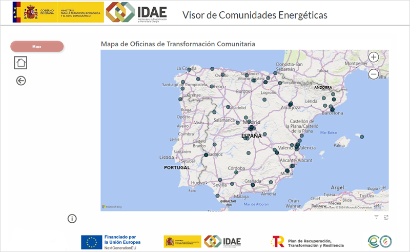 Mapa del IDAE de OTCs.