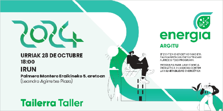 Cartel de taller renovable en Irún.