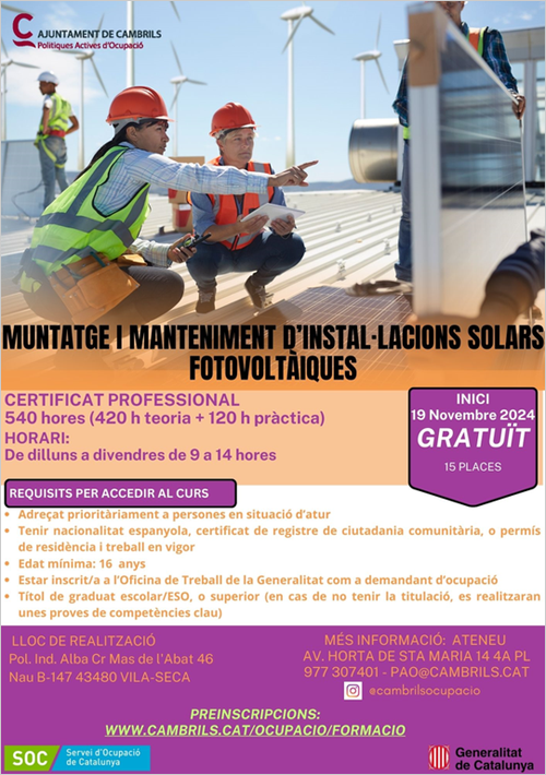 Curso de formación en Cambrils.