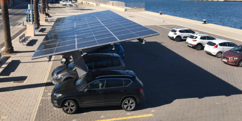Cuatro puertos de Baleares acogen marquesinas fotovoltaicas y puntos de recarga de vehículos eléctricos