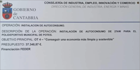Las placas fotovoltaicas del polideportivo de Potes darán cobertura a las piscinas climatizadas