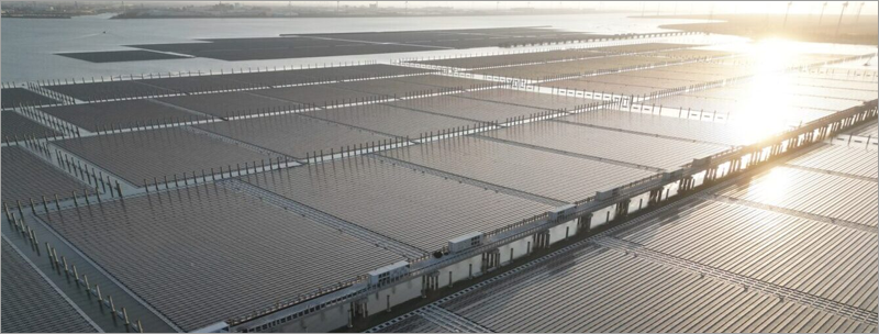 Planta solar marina flotante en Taiwán.