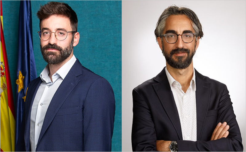 El nuevo secretario de Estado de Energía, Joan Groizard (izquierda), y el nuevo director general del IDAE, Miguel Rodrigo (derecha).