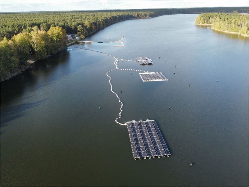 El proyecto PV2Float está probando en el lago Mortka tres sistemas solares flotantes diferentes